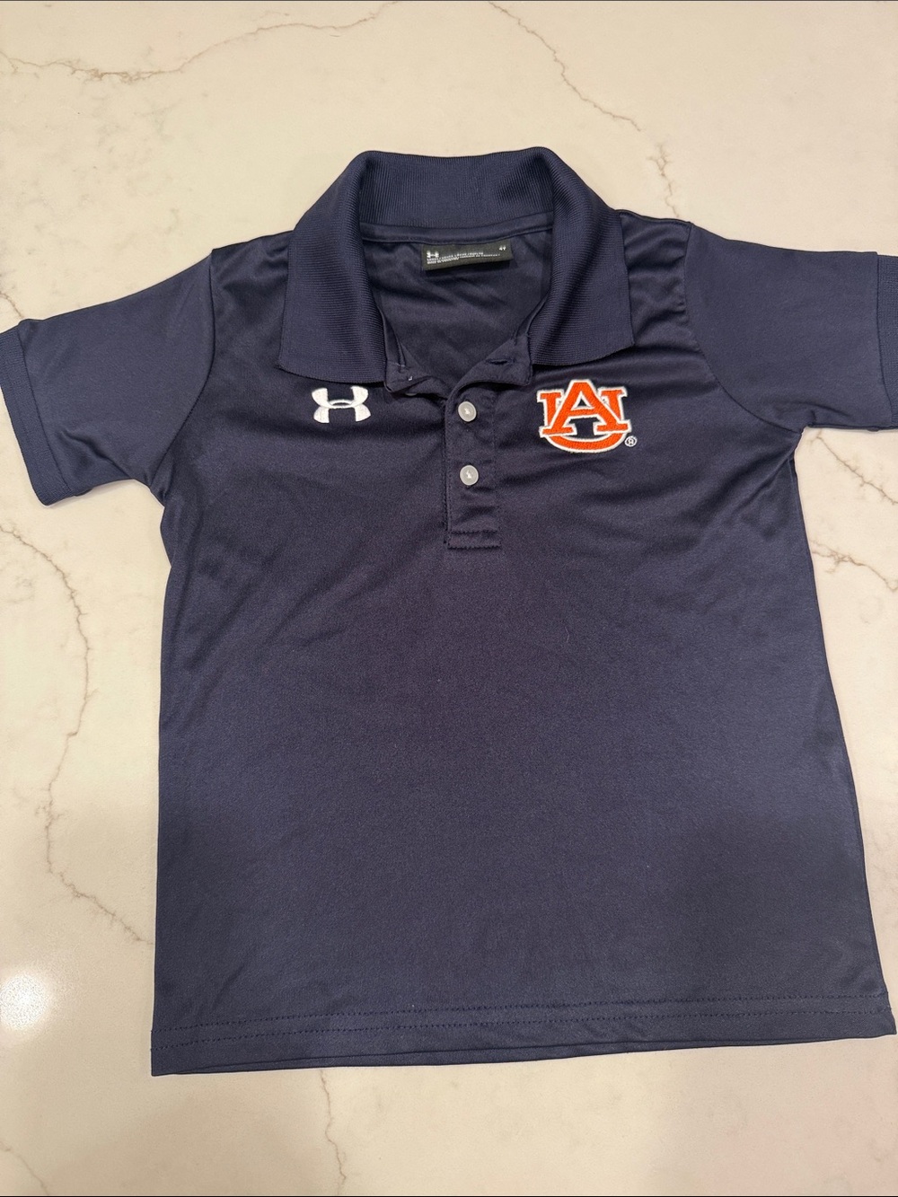 Under Armour Kids Navy Polo with Auburn Logo